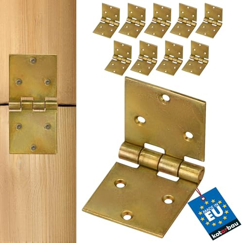 KOTARBAU® 10 x Bisagras de acero inoxidable para muebles, 100 x 50 mm, Bisagra apaisada de construcción, Nudo enrollado, Conector, Bisagra de doble hoja, Galvanizada