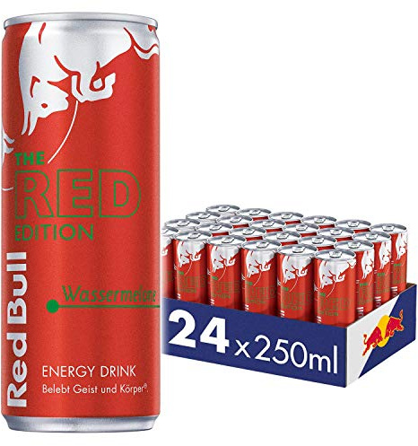 Red Bull Energy Drink, Wassermelone, Red Edition, 24 x 250 ml, Dosen Getränke 24er Palette, OHNE PFAND