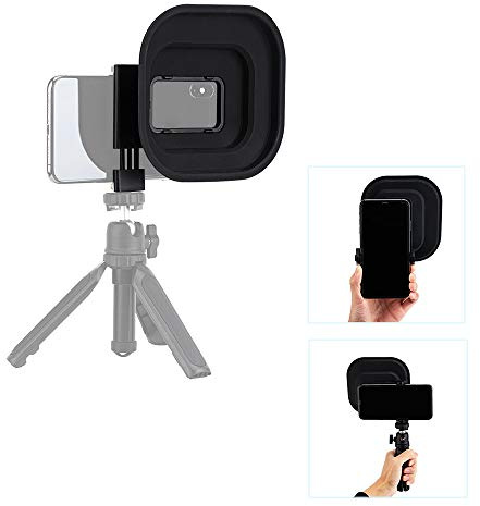 JJC Lens Hood for Moblie Phones with Left-mounted Camera (Width 60-85mm) | Eliminates Glass Glare|Suitable for Glass Window Photography|1/4-20 Screw Hole for Bracket or Tripod|non-slip pad|Protection