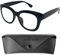 Stilvolle Retro Lesebrille Dicker Rahmen und großen Gläsern, Gratis Etui, Kunststoff Brillengestell mit Federscharnier (Schwarz), Lesehilfe Damen +2.5 Dioptrien