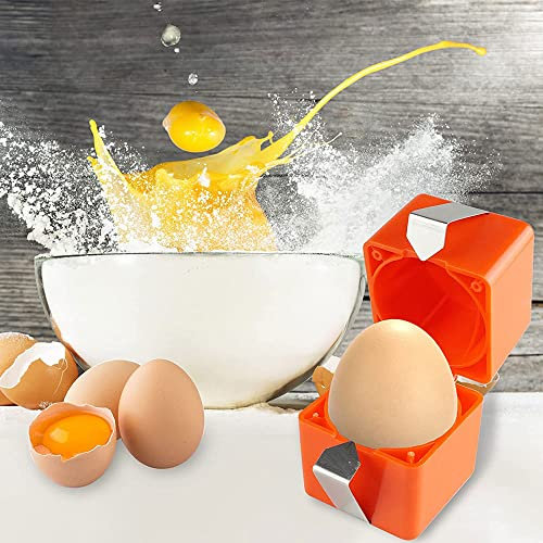 Aesackir Eieröffner, Eierwürfel, Eierknacker für rohe Eier, Knackwerkzeug, Eiertrenner, handgehaltener Eierknacker, Eierschalenschneider, Backwerkzeuge, Eierteiler, Schäler für Küche (1 Stück rot)