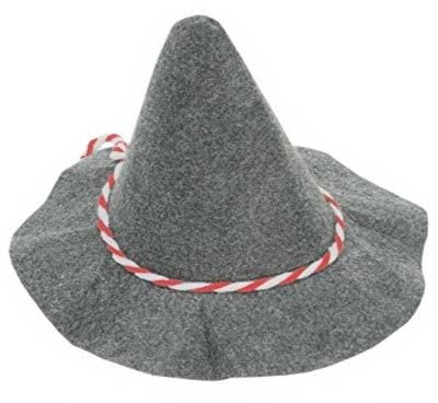 KarnevalsTeufel Seppel Hut Filzhut Trachtenhut versch. Varianten für Damen und Herren, Wiesnhut Almhut Einheitsgröße Kopfbedeckung (rot/weiß)