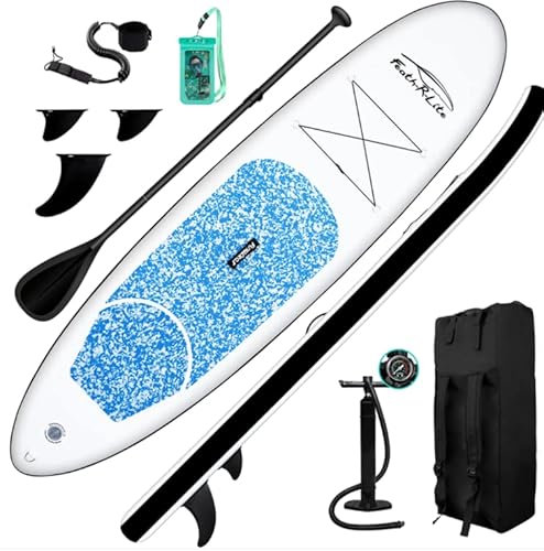 Funwater Feath-R-Lite SUP Stand Up Paddle Board aufblasbar iSUP für Einsteiger, Farbe:Blau