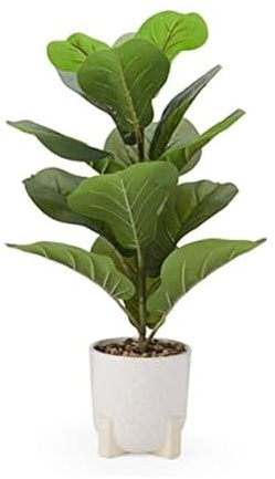 Elements Ficus Lyrata Künstliche Feige, 27 x 27 x 54 cm, in weißem Keramiktopf