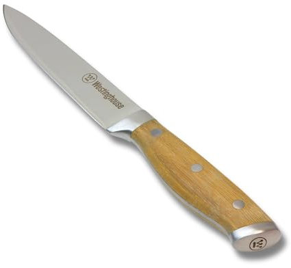 Westinghouse 15cm Slicing Knife for Meat and Sushi, Stainless Steel Carving Knife, Ergonomic Handle Design Chopping Knife, Bamboo