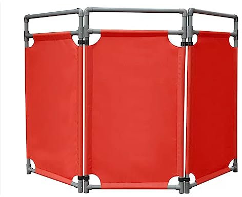 Zusammenklappbare Sicherheitsbarrikade, 3 Panels Sicherheitstor PVC-Rahmen Portable Barriere Tür Engineering Reparaturen Vorsicht Barrikade Für Crowd Control (Farbe : Rosso, Größe : 175x100cm)