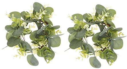 ifundom 2 Stück Künstlicher Kranz Aus Realistischem Eukalyptus 25cm Dekoration Für Tür Und Party Leichtes Und Sicheres Material Für Innen Und Außendekoration