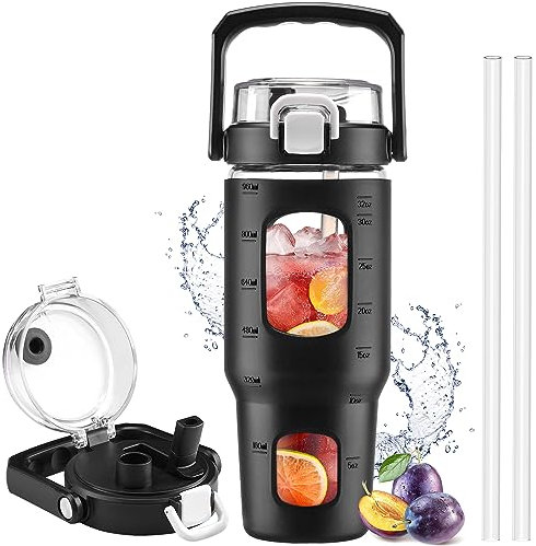 HYDRAGLAZIC 960ml Trinkwasserflasche mit Griff