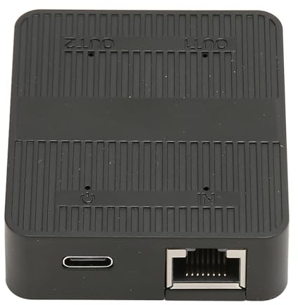 1 In 2 Out 1000Mbps Ethernet Splitter, USB C Powered, Stable Signal LAN Splitter with USB Cable for Switch TV PC, Supports Cat8 Cat7 Cat6