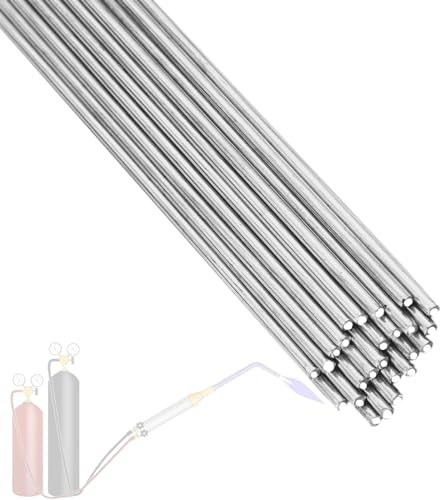 20 Stück Aluminium Lot, Niedrigtemperatur Aluminium SchweißStäBe 2.4 * 250mm, Aluminium löten Propanbrenner FüLldraht zur Reparatur Aluminiumrohr, Aluminiumlegierung/öTen Von Kupferrohren