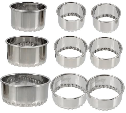 MAGICLULU Haushaltsgeräte 9 Stück Knödelverpackung Knödelhautschneider Knödelform Plätzchenform Blumenformen Knödelhersteller Maschine Pierogi Maker Haushalt Knödelhauthersteller Stabiles