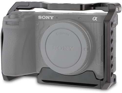 Leftfoto A6700 Cage pour appareil photo avec base Arca et plaque de dégagement rapide intégrée pour Sony A6700 – Cadre de protection durable avec filetage ARRI pour montage de type Arca.
