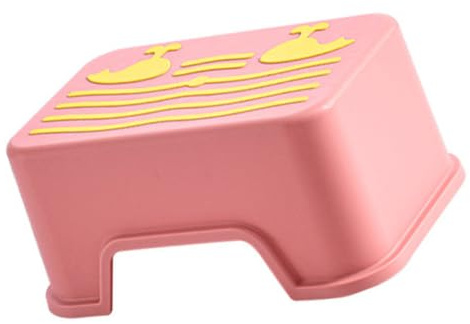 Rutschfester Kinder Fußhocker aus Pp für Bad und Toilette Rosa | Einzeln, Vielseitig Nutzbar, Verschleißfestes Material, für Küche und Töpfchentraining, Kompakte Ausführung