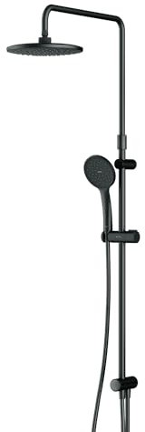 Duschset Brauseset Duschsystem ohne Armatur, Regenduschset Kopfbrause Rund Handbrause Duschsäule Dusche AM.PM F07TA022 Hit, Schwarz matt