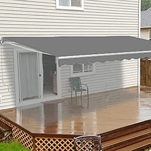 frides Einziehbare Markise, Manuelle Gelenkarmmarkise Markise Mit Handkurbel Sonnenschutz Für Balkon Terrasse Balkonmarkise, Sonnenschutz, Anti-UV & Wasserfest (Farbe : Grey, Size : 20x6.6FT/6x2M)