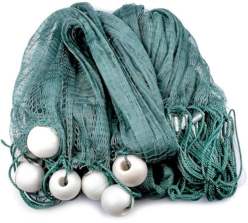 Fishing Net Pull Net Trawl 16.4FT/32.8FT/49.2FT/65.6FT/98.4FT/131.2FT/164FT Clear Pond Fishing Net Drag Net Nylon Portable Bait Folding Cast Net