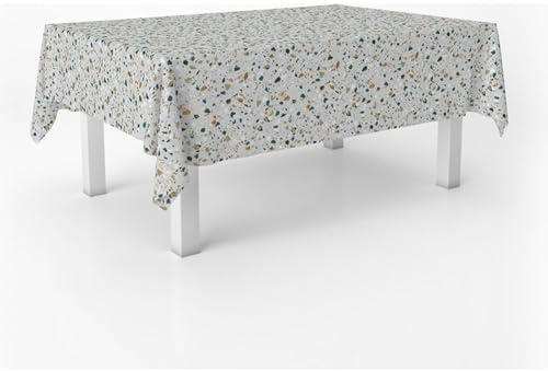 ECOMMERC3 Wachstuch, rechteckig, Größe 300 x 140 cm, Stil, Haltbarkeit und einfache Reinigung für Ihren Tisch – fleckenabweisende und wasserdichte Wachstuch-Tischdecke, Grau
