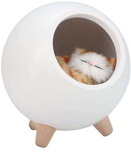 Lancoon Weiße Katze Nachtlicht für Schlafzimmer Katze Liebhaber für Frauen Weihnachten Geburtstag Kinderzimmer Lampe für Kinder Kind Lampe Schlafzimmer Katze Nachtlicht für Niedliche Katze Haus
