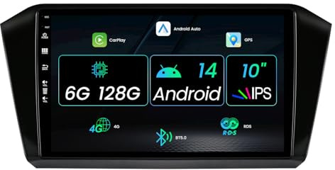 MISONDA 10 Zoll IPS 2 Din Autoradio Android 14 Passt Für VW Passat B8 (2015-2019)- Eingebaut Wireless Carplay/Android Auto/DSP -6G+128G - Kamera+ MIC - Lenkradsteuerung RDS WiFi BT DAB 360-Kamera