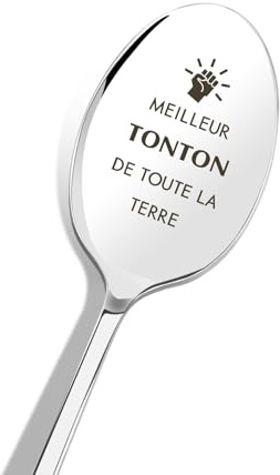 Cadeau pour Tonton, Cadeau Tonton Noel, Cuillère A Cafe en Acier Inox, Cadeau Tonton Original Super Tonton Cadeau Homme Tonton Cadeau Oncle et Tante Cadeau Anniversaire Homme Cadeau Saint Valentin