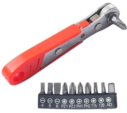 Tournevis à cliquet portable | Clé à cliquet ergonomique à 36 dents | Tournevis à cliquet haute résistance avec embouts, outils de réparation domestique pour les espaces restreints