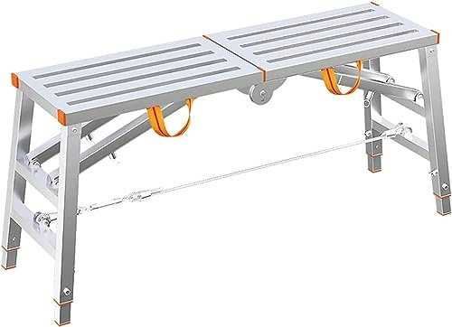 Plataforma de trabajo plegable multiusos portátil con marco de acero ajustable, ideal para lavar vehículos, 160 x 40 cm