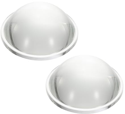 PATIKIL Lente Convessa Piatta Diametro 50mm, 2 Pezzi Altezza 22mm Vetro Borosilicato Alto Lente Ottica Convessa Condensatore LED con Bordo per Torcia Auto Bicicletta, Trasparente 3mm