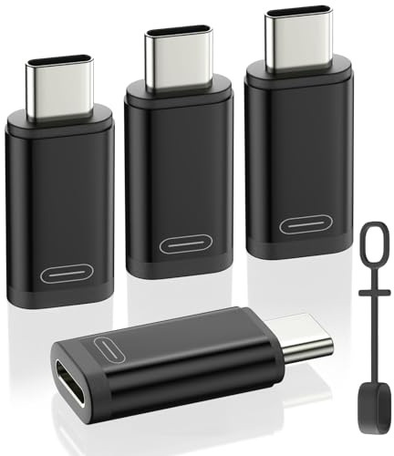 MoKo Adaptador Lightning a USB-C para iPhone 17 16 15, Solo Carga, 4 PCS | No Apto para Auriculares/Almacen Portátil/iPencil, Solo Carga, Hembra Lightning-Macho USB-C, Móviles USB-C, Negro