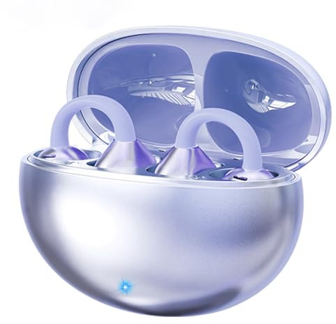 CATGIFF Écouteurs Bluetooth sans Fil, Écouteurs Sport, Bluetooth 5.4, 8 Heures d'autonomie, Léger et Stable Seulement 4.3 g, Casque à Clip Ouverts, Adapté au Sport et à la Course à Pied,Violet