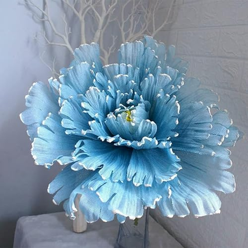 QOVBD Flores de peonía Grandes de Lino Artificial, Fondo, Flores Falsas, Accesorios de fotografía, decoración de Pared para Bodas, Accesorios para el hogar, Azul Cielo, 40 cm