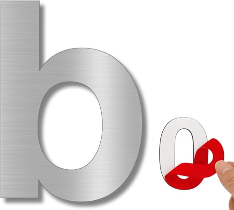 LEIASA | Numéro Maison n. B - 100 mm - Acier Inox 304 - Gris Boîte Lettres