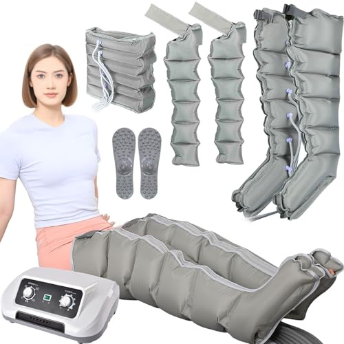 Pressoterapia Linfodrenaggio Professionale, Pressoterapia Per Casa 6 Camere | Pressoterapia Gambe e Addome Braccia, Apparecchio Pressoterapia Professionale, Lymphatic Drainage, 0-30 min, 0-240 mmhg