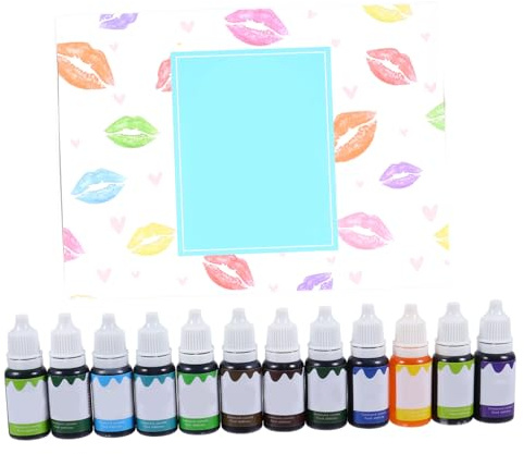 Healvian Pure Plant Pigment Lip Gloss Coloring Set 12 Bottles Green Cool Tones Diy Cosmetic Pigment for Lip Balm Crafting Uk