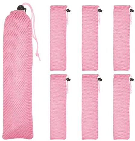 sourcing map Lot de 6 pochettes de transport en paille, housses portables pour couverts, baguettes, ustensiles pour la maison, les voyages, le rangement en plein air, fourchette, cuillère, baguettes