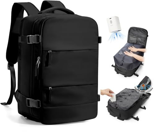 SZLX Mochila al Vacio con Bomba Equipaje de Mano 40x30x20 Ryanair Vueling Wizzair Easyjet Mochila Viaje Cabina Avion 40x20x25 Ryanair Mujer Mochila de transporte Impermeable para Computadora Portátil