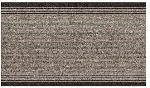 Internethandel Pfordt Schmutzfangmatte Living Braun, 200x80 cm, Fußmatte mit gummierter Rückseite, Läufer für Flur und Eingangsbereich, Sauberlaufmatte
