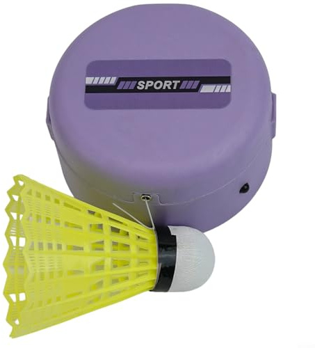 Yuanpgky Auto Rebound Badminton-Trainer für Indoor-Übungen, einstellbare Geschwindigkeit und Winkel, kompatibel mit Standard-Federbällen, tragbares Design für Solo-Training, 1 (6 Bälle)