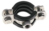 10x Set Edelstahl Rohrschellen Ø 31‑35 mm (1 G) mit Gummieinlage rostfrei schallgedämmt Rohrhalter Heizung Sanitär