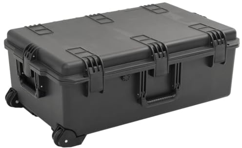 Mokuyary Valigia da volo portatile nera 79,5 x 51,5 x 30,5 cm PP Custodia rigida con inserti in schiuma rimovibili, custodia per il trasporto Custodia di protezione