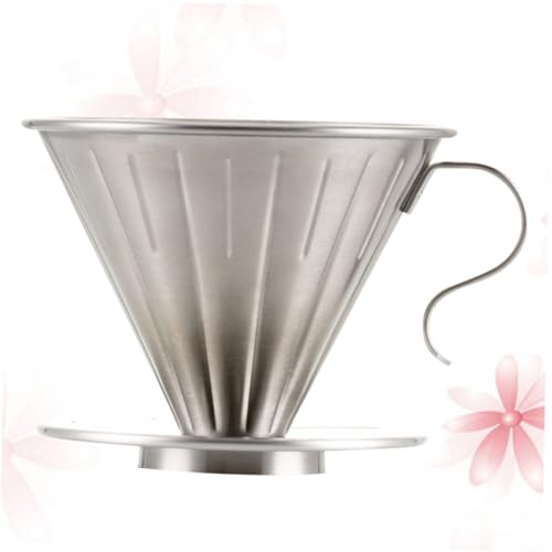 Veemoon Cafetera de Goteo con Filtro Cónico de Acero Inoxidable Soporte Independiente para 1-2 Tazas Filtro Permanente Reutilizable para Preparar Café Filtrado Casa