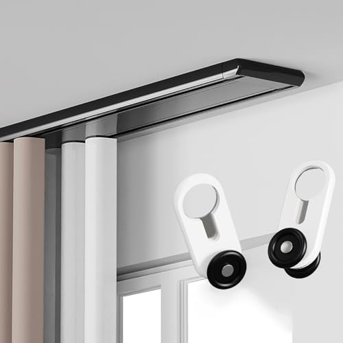 Cortina invisible de techo de 2 vías, sistema de barra divisora de habitación para sala de estar y dormitorio, color negro, 0,8 m, perfecto para decoración del hogar y separación de espacios