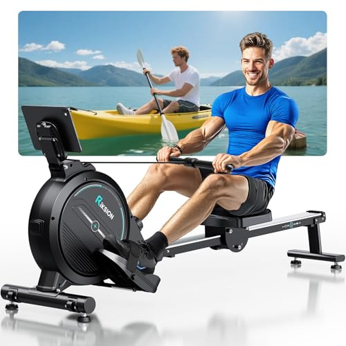 [2026 Neu] Rudergerät für Zuhause mit Magnet-Fitnesstrainer,Rudergerät 16 Stufen Widerstand, Indoor-Gerät für das Home-Gym, Cardio-Trainingsgerät, 160 kg Kapazität mit LCD-Monitor