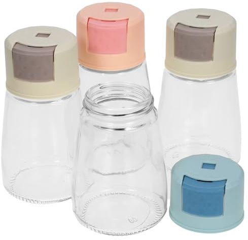 NOLITOY Set 4 Bottiglie Dosatrici per Condimenti Erogatore a Pressione, Contenitori per Spezie da Cucina in Materiale Selezionato, Dispenser Sale e Pepe per Uso Domestico e Campeggio