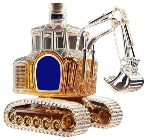 Statua D'arte 3d, Decanter Di Whisky Da 300ml, Ornamenti Decanter A Forma Di Auto Escavatore, Sculture Artigianali In Vetro A Forma Di Bottiglia Di Vino, Distributore Di Vino A Forma Di Statua.