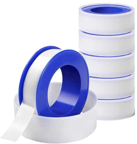 YEFENGRHUI PTFE Thread Seal Tape for Plumbing, 6-Pack | Waterproof Plumbers Tape for Leak Proof Sealing, Pipe Thread Repair Tape for Faucets, Shower Heads and DIY Plumbing