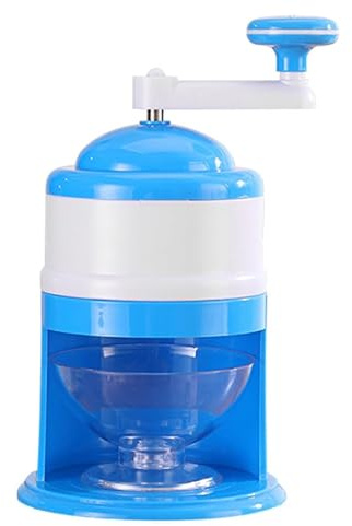 UKCOCO Broyeur à Glace Manuel, Machine à Glace Pilée Domestique, Mini, Bleu, Abs et Acier Inoxydable, Broyage Rapide, Base Antidérapante, pour DIY et Slush