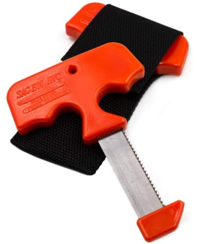 Spezialaufbrechsäge zum sicheren, einfachen Aufbrechen, mit Stopper, inkl. Gürtelholster für sicheren Transport.