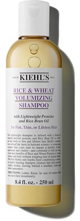KIEHL'S Rice & Wheat Volumizing Shampoo, Shampoo Volumizzante, Per Capelli Sottili e Sfibrati, Azione Rinvigorente, Con Miele e Proteine di Riso e Grano, 250 ml