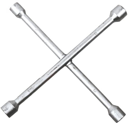 TOPEX Kreuzschlüssel für Auto, Radschlüssel für Reifenwechsel, Radkreuz 17mm x 19 mm x 22 mm x 13/16, Profi Radschlüssel, Rad-Kreuzschlüssel für PKW, Radschlüssel für Radmuttern