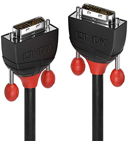 LINDY 36260 1m DVI-I Single Link Kabel, Line, Schwarz/Rot